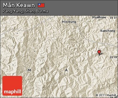 Shaded Relief Map of Mān Keawn