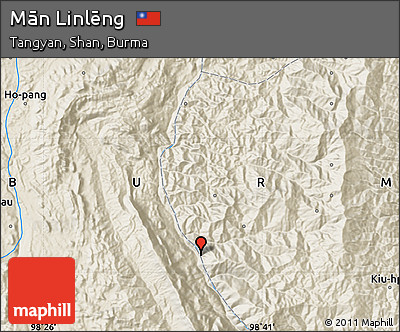 Shaded Relief Map of Mān Linlēng