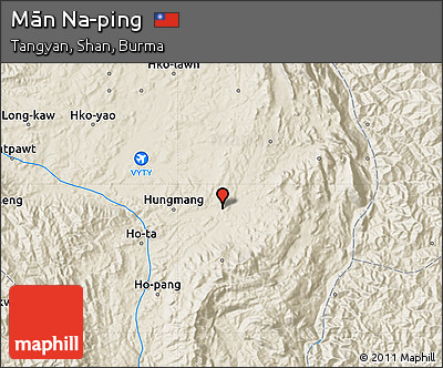Shaded Relief Map of Mān Na-ping