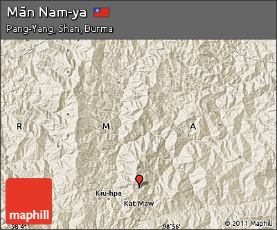 Shaded Relief Map of Mān Nam-ya