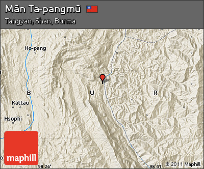 Shaded Relief Map of Mān Ta-pangmū
