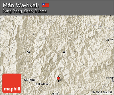 Shaded Relief Map of Mān Wa-hkak