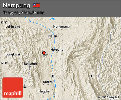 Shaded Relief Map of Nampung
