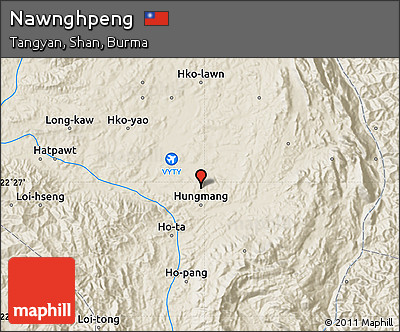 Shaded Relief Map of Nawnghpeng