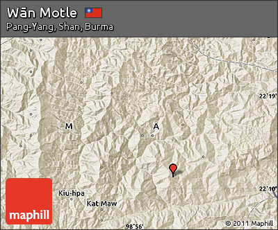 Shaded Relief Map of Wān Motle
