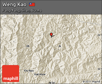 Shaded Relief Map of Weng Kao