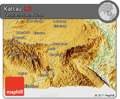 Physical Panoramic Map of Kattau
