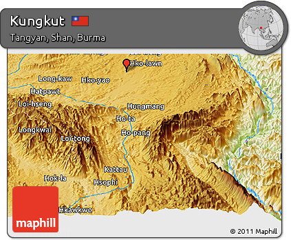 Physical Panoramic Map of Kungkut