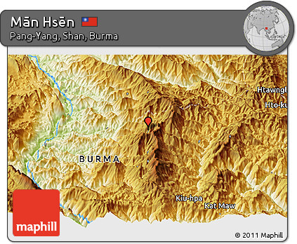 Physical Panoramic Map of Mān Hsēn