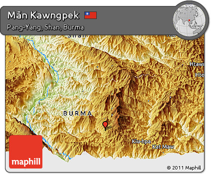 Physical Panoramic Map of Mān Kawngpek