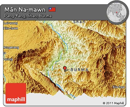 Physical Panoramic Map of Mān Na-mawn