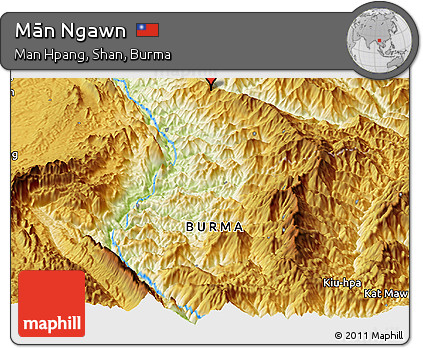 Physical Panoramic Map of Mān Ngawn