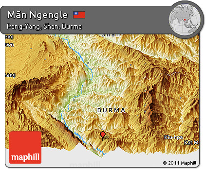 Physical Panoramic Map of Mān Ngengle
