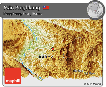 Physical Panoramic Map of Mān Pinghkang