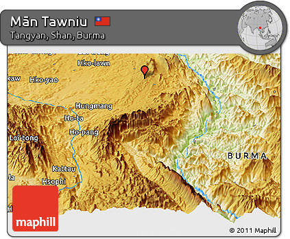 Physical Panoramic Map of Mān Tawniu