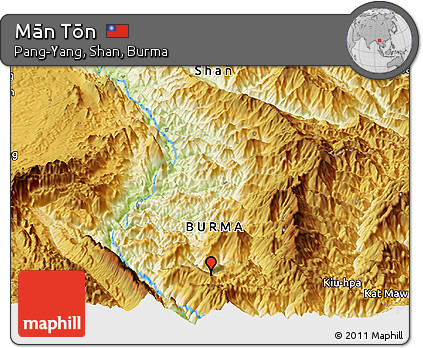 Physical Panoramic Map of Mān Tōn