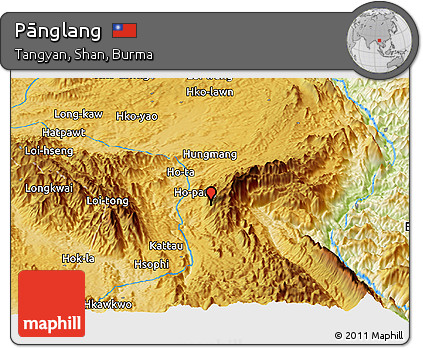 Physical Panoramic Map of Pānglang