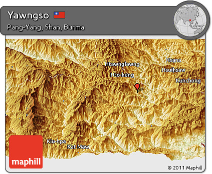 Physical Panoramic Map of Yawngso
