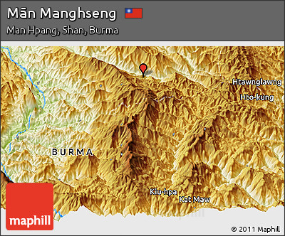 Physical Panoramic Map of Mān Manghseng