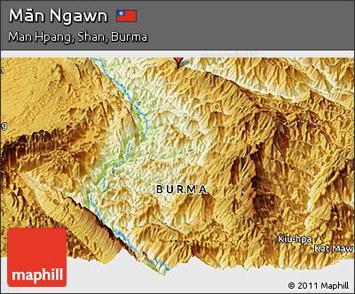 Physical Panoramic Map of Mān Ngawn