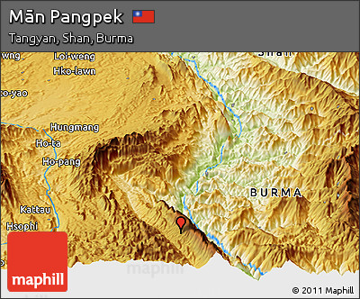 Physical Panoramic Map of Mān Pangpek