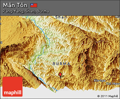Physical Panoramic Map of Mān Tōn