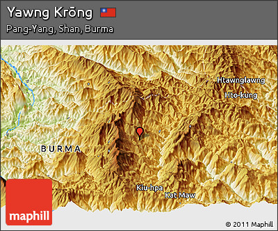 Physical Panoramic Map of Yawng Krōng