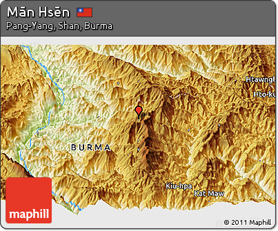 Physical Panoramic Map of Mān Hsēn