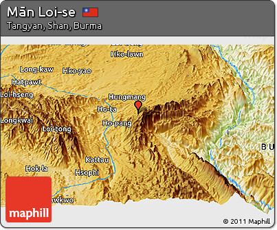 Physical Panoramic Map of Mān Loi-se