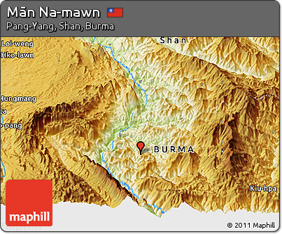 Physical Panoramic Map of Mān Na-mawn