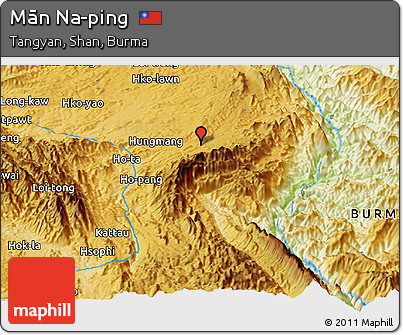 Physical Panoramic Map of Mān Na-ping