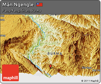 Physical Panoramic Map of Mān Ngengle