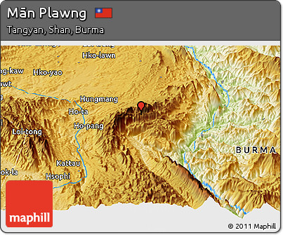 Physical Panoramic Map of Mān Plawng