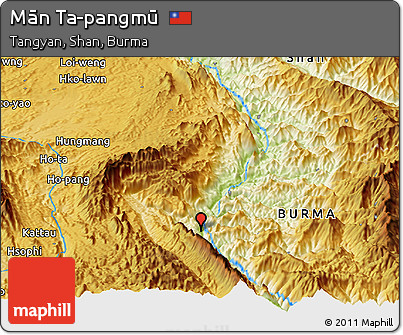 Physical Panoramic Map of Mān Ta-pangmū