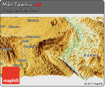 Physical Panoramic Map of Mān Tawniu