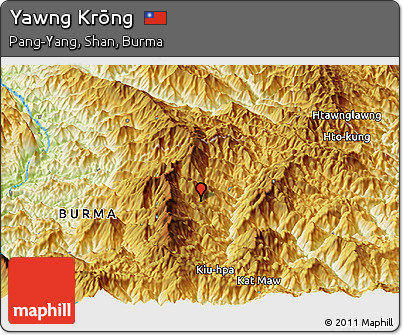 Physical Panoramic Map of Yawng Krōng