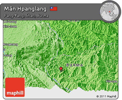 Political Panoramic Map of Mān Hpanglang