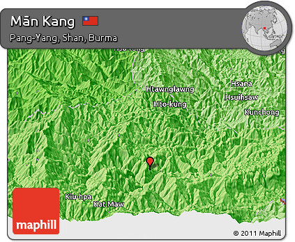 Political Panoramic Map of Mān Kang