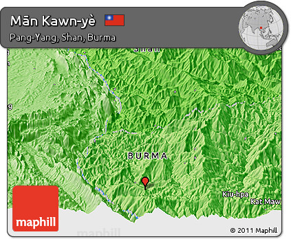 Political Panoramic Map of Mān Kawn-yè