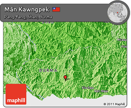 Political Panoramic Map of Mān Kawngpek