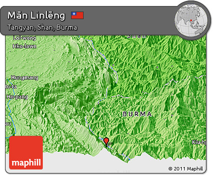 Political Panoramic Map of Mān Linlēng