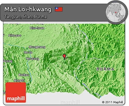 Political Panoramic Map of Mān Loi-hkwang