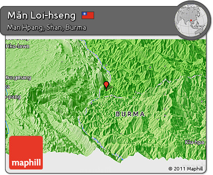 Political Panoramic Map of Mān Loi-hseng