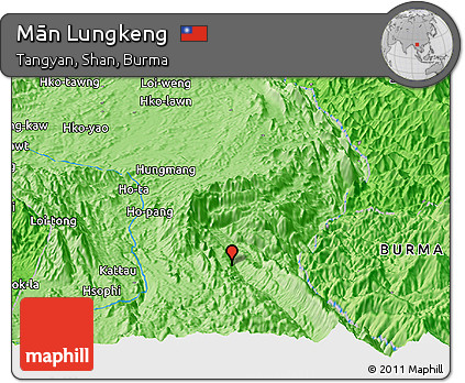 Political Panoramic Map of Mān Lungkeng