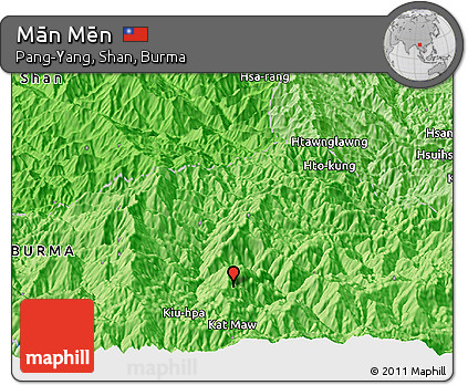 Political Panoramic Map of Mān Mēn