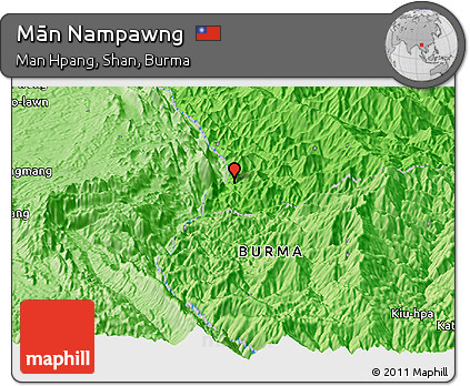 Political Panoramic Map of Mān Nampawng