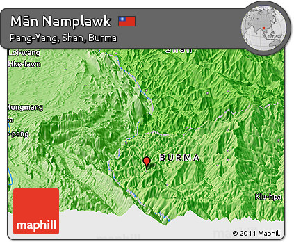 Political Panoramic Map of Mān Namplawk