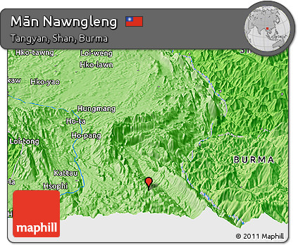 Political Panoramic Map of Mān Nawngleng