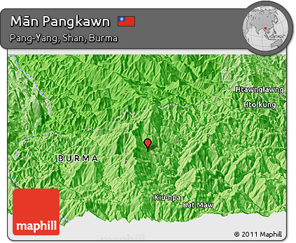 Political Panoramic Map of Mān Pangkawn
