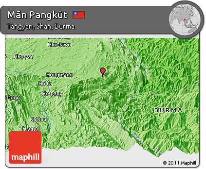 Political Panoramic Map of Mān Pangküt